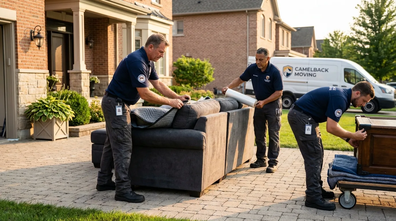 Large estate moving crew wrapping furniture in Shady Spring, WV